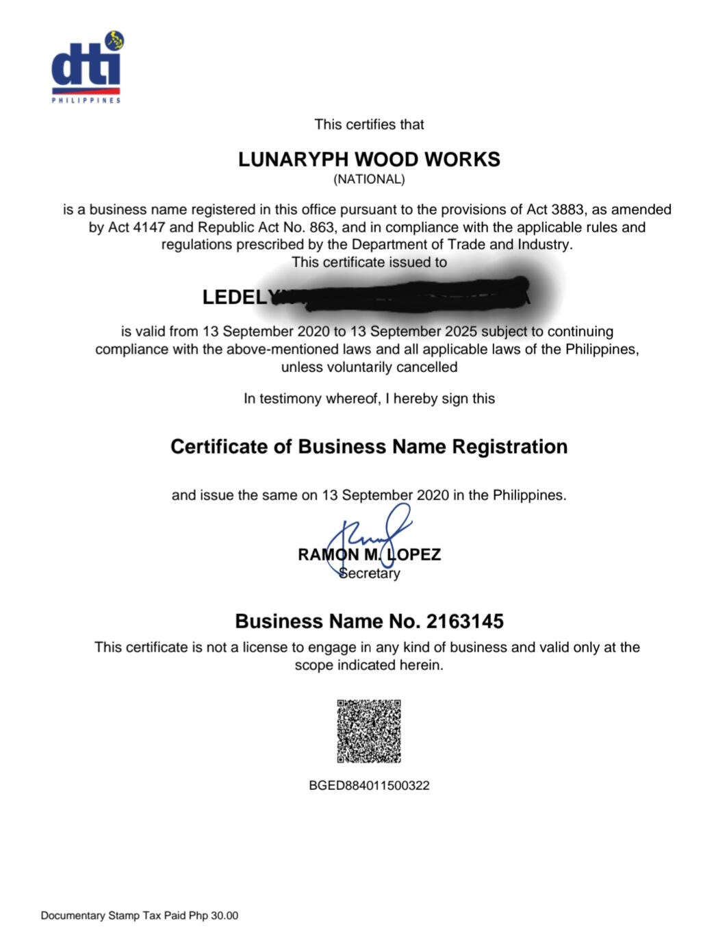 DTI Registration